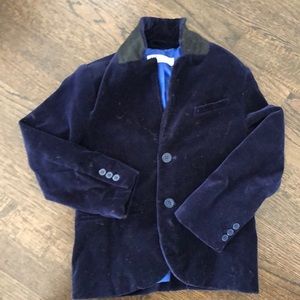 Navy blue velvet blazer